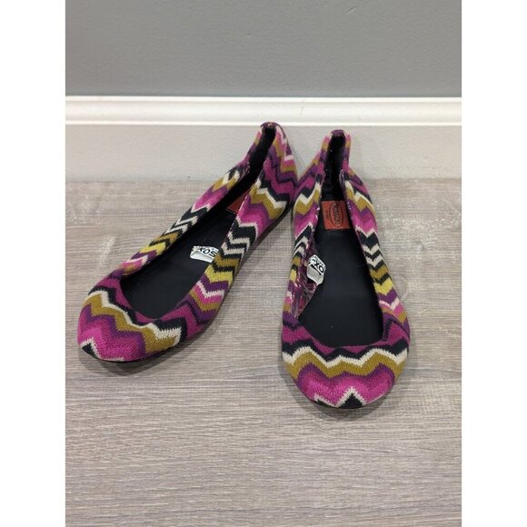 Missoni for Target Multicolor Zig Zag Knit Round Toe Ballet Flats Women Size 6.5 - Picture 1 of 16
